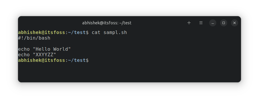cat command example