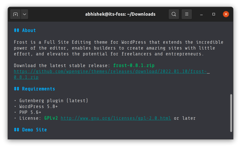 markdown display with glow