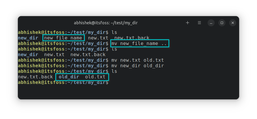 mv command example