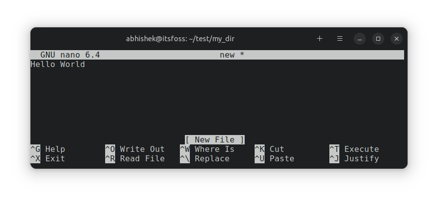 nano command example