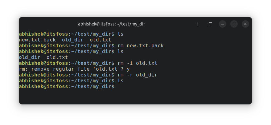 rm command examples