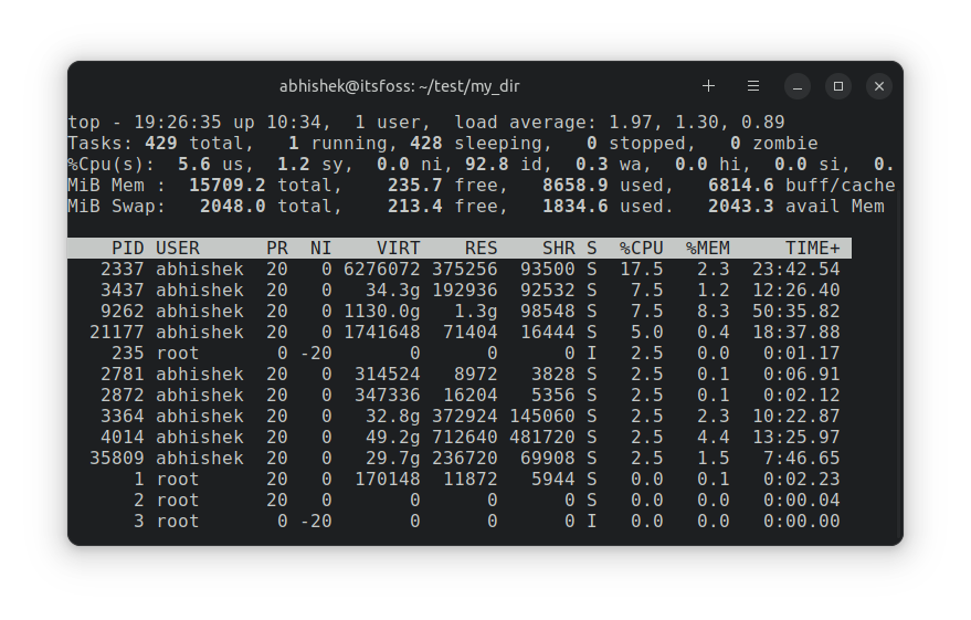 top command ubuntu